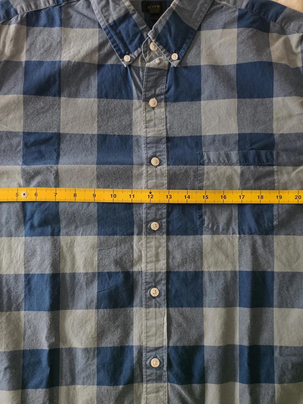 J. Crew Men's Blue Large Check Button-Down Shirt Size XL